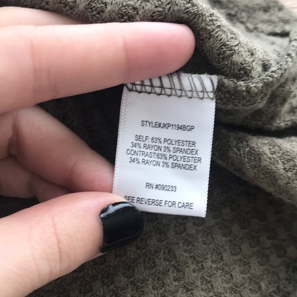 Pacsun green waffle knit cropped thermal - Picture 7 of 7